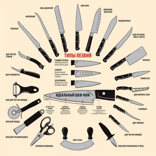 Types of kitchen knives